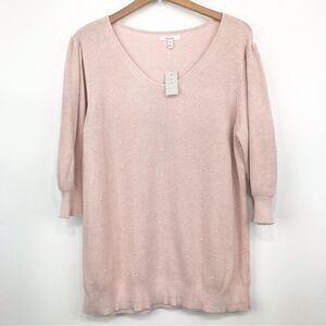 Maurices NEW Pastel Pink Puff Half Sleeve Sweater